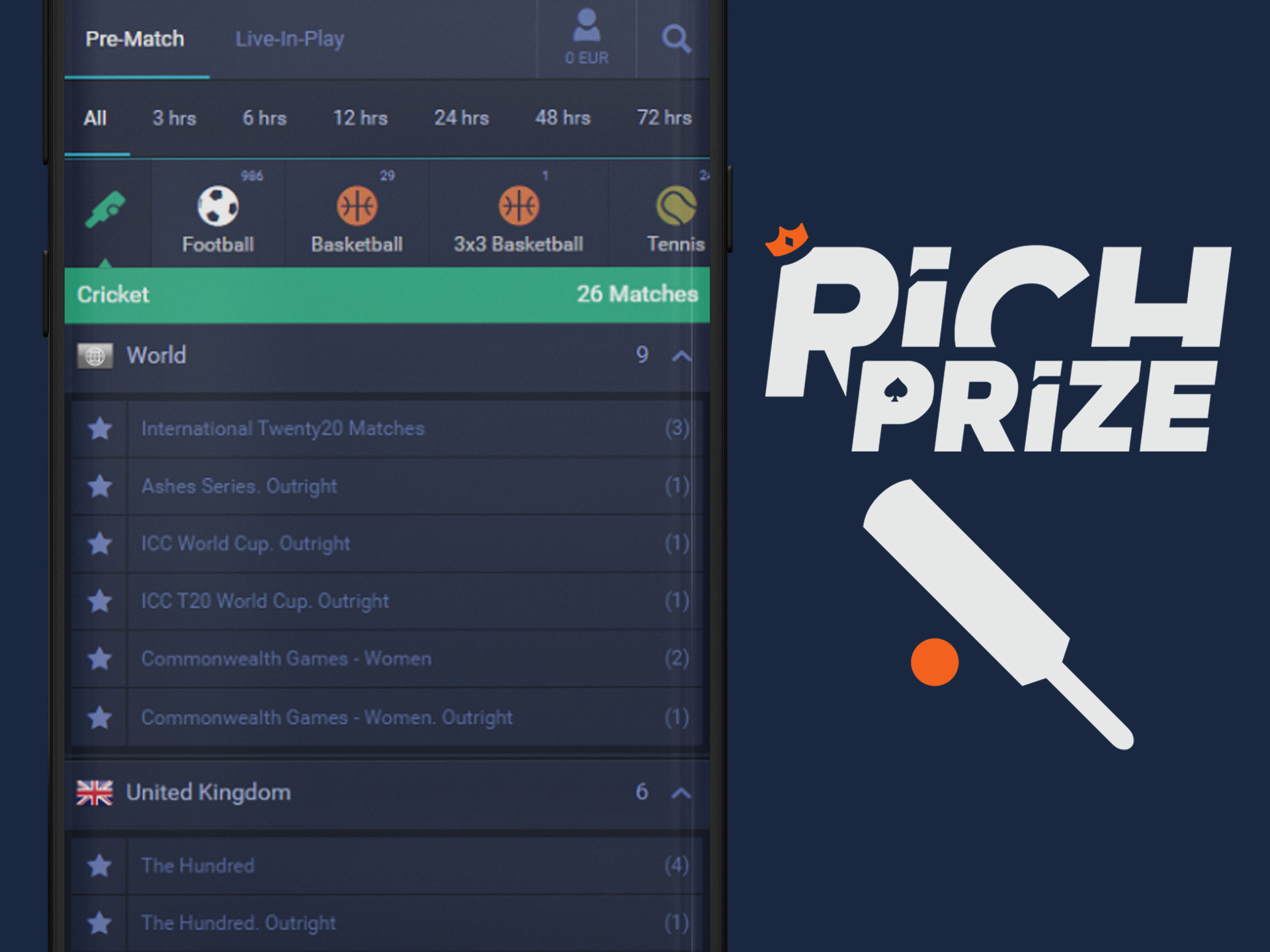 Bet on cricket at Richprize.