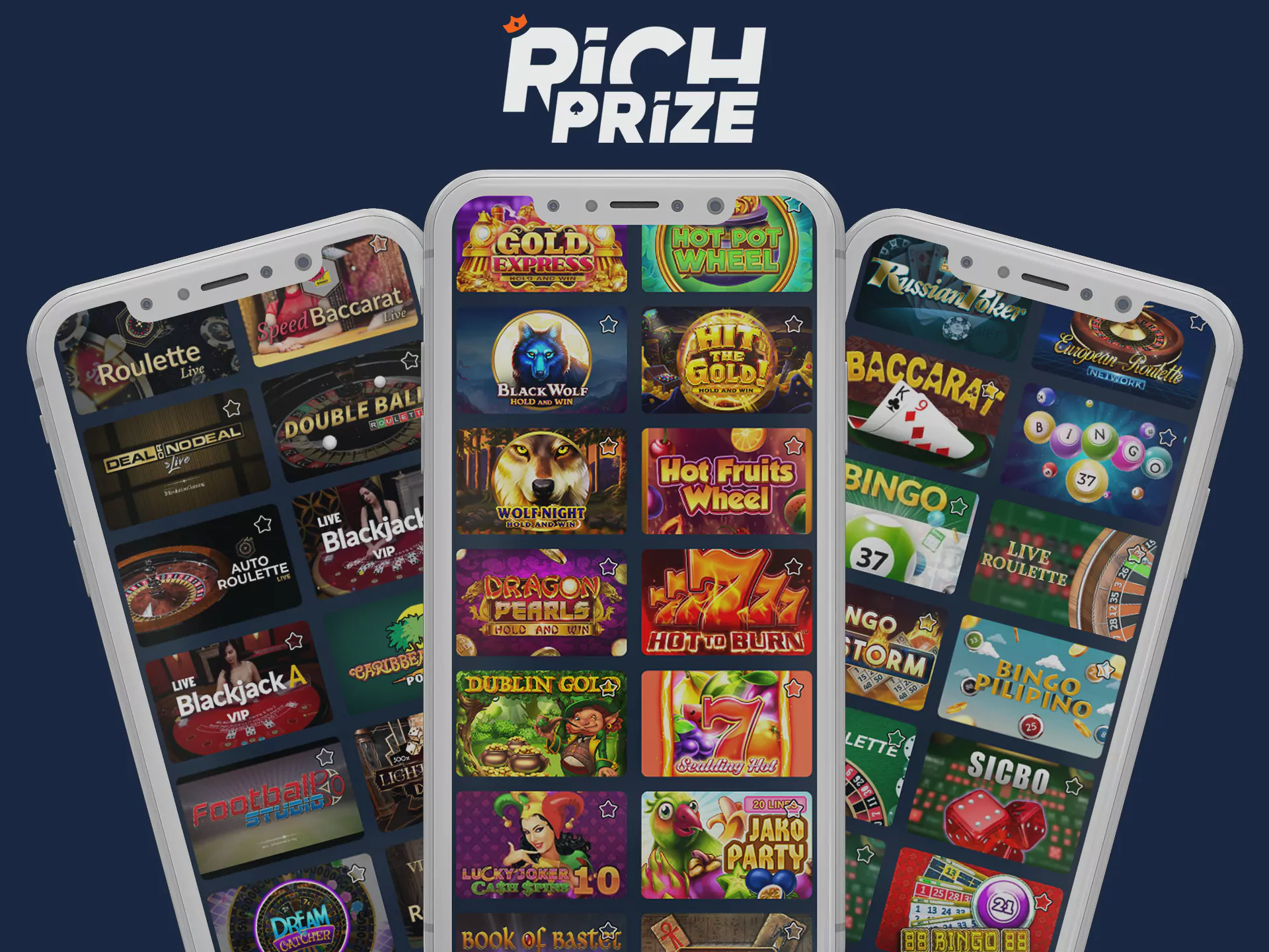 Richprize has high diversity of casino games.