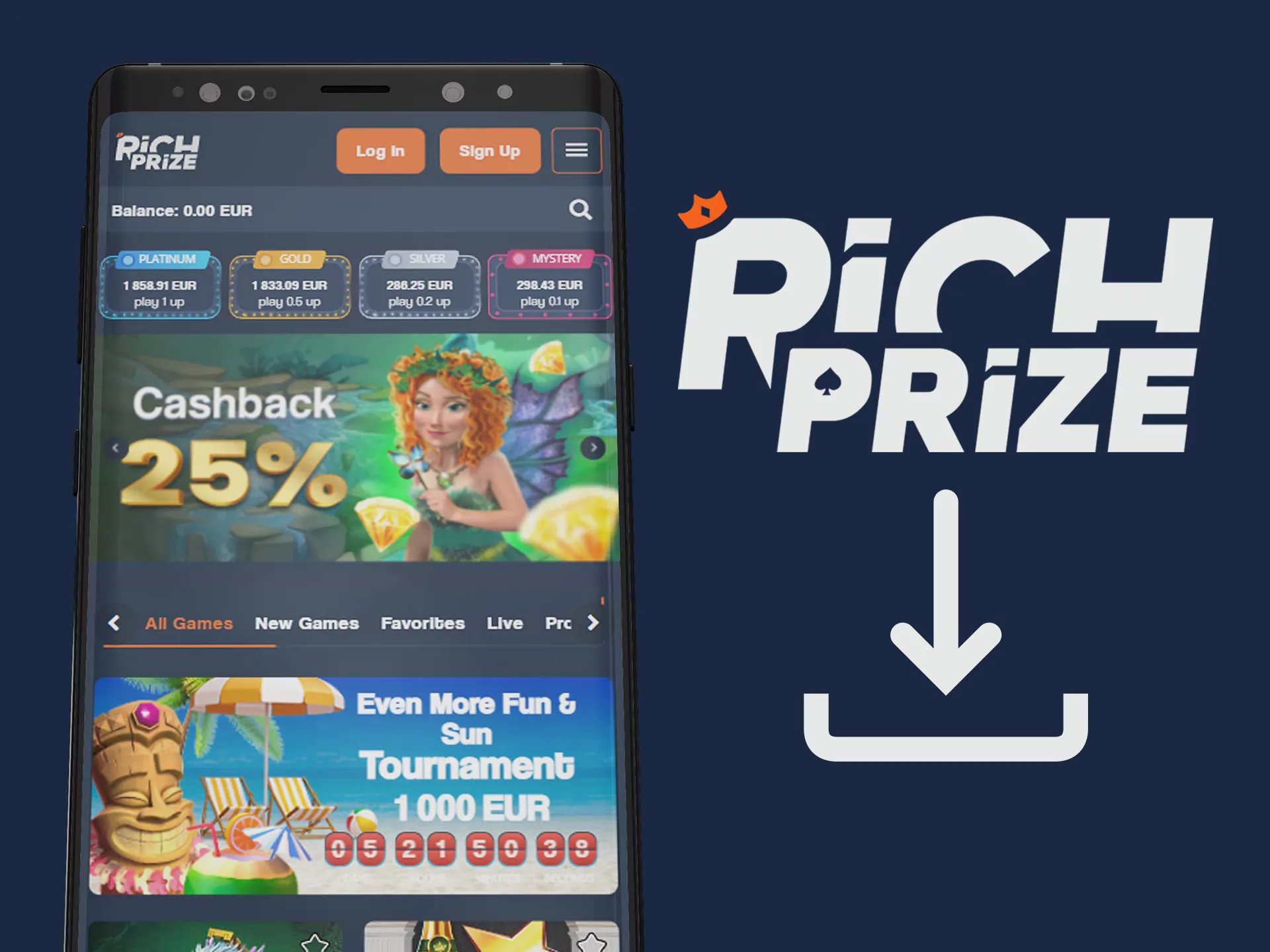 Install Richprize app after download.