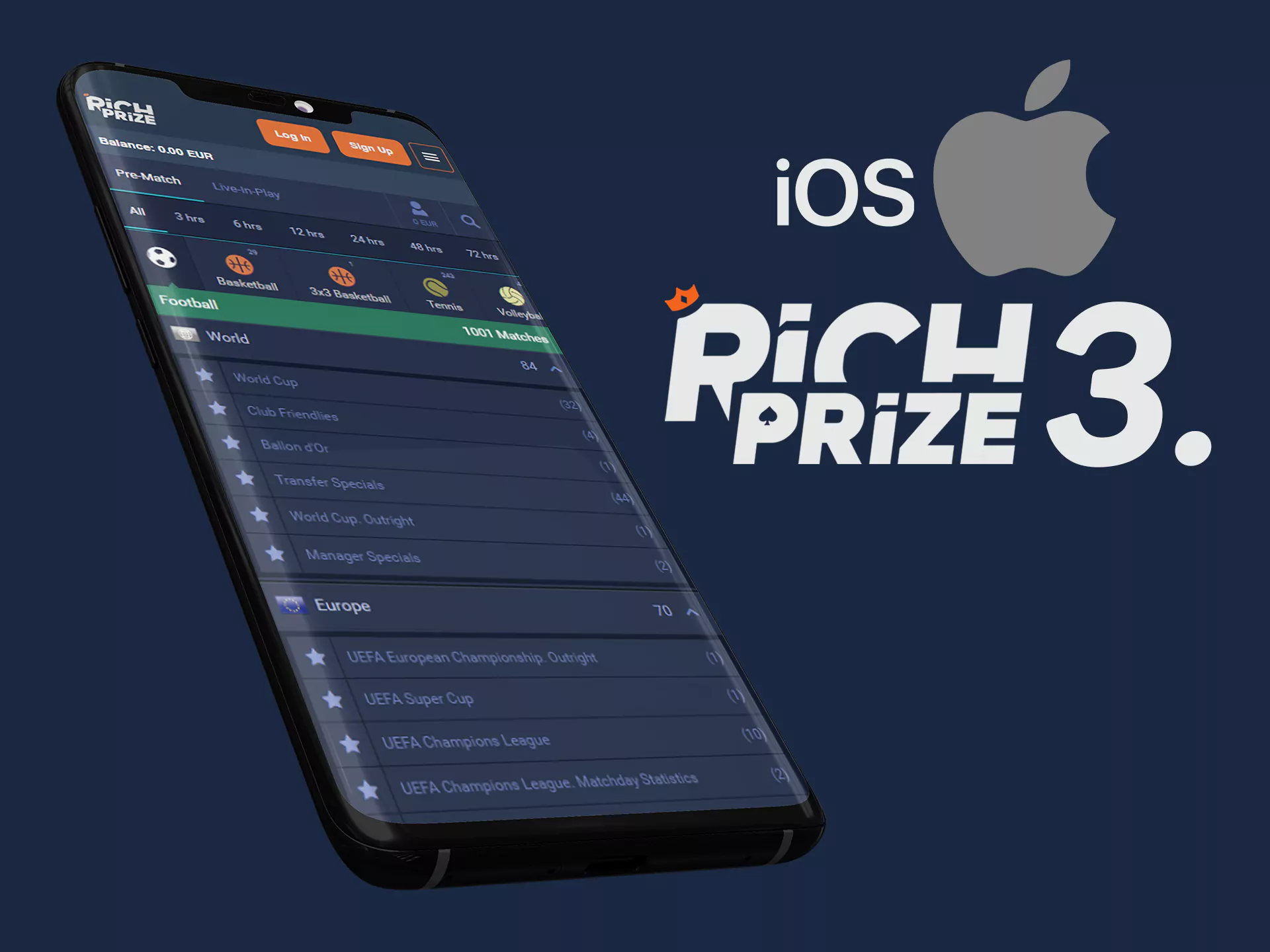 Bet on sports and play any casino game at Richprize with your ios device.