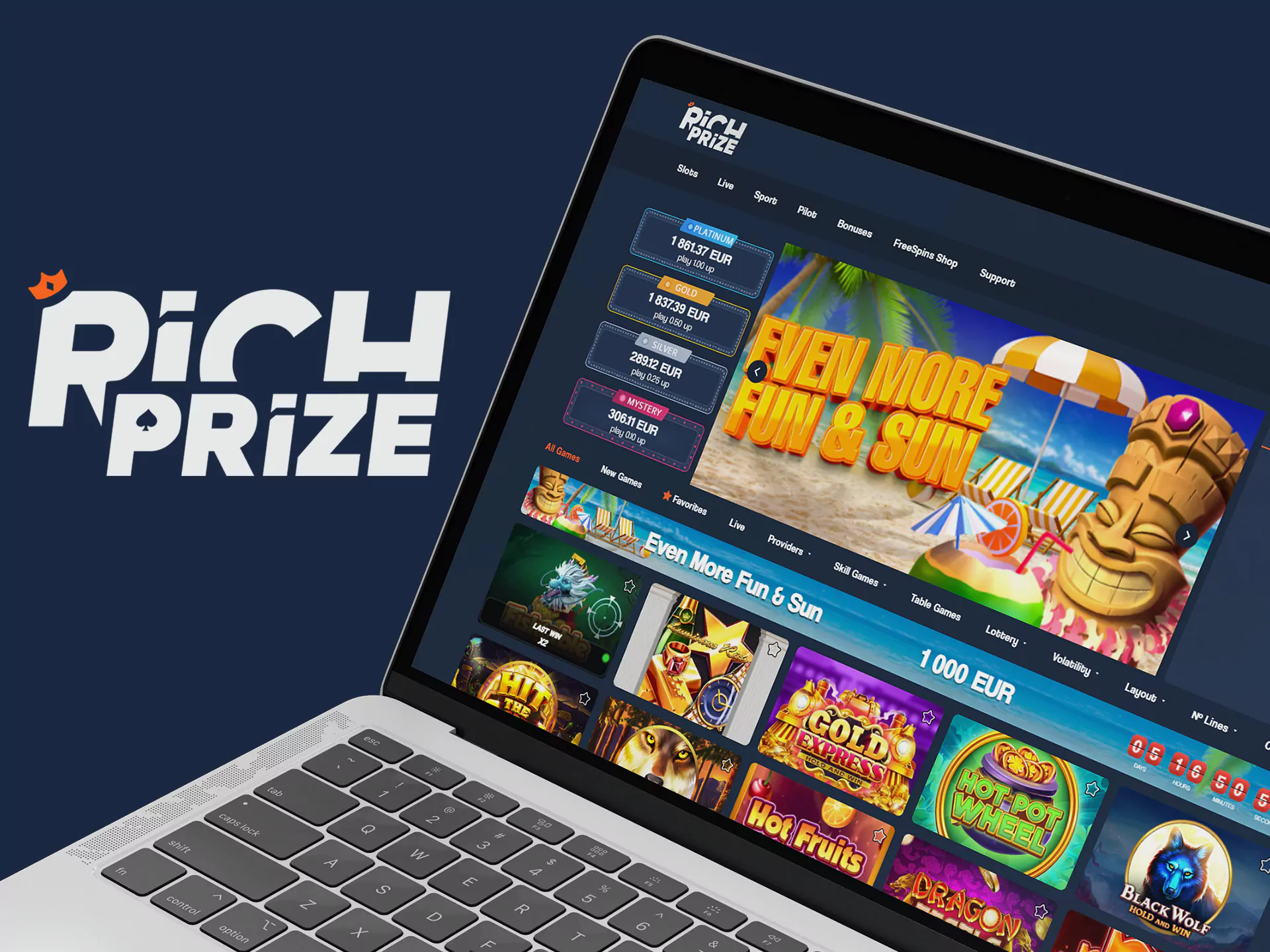 Use Richprize website on any device with browser.