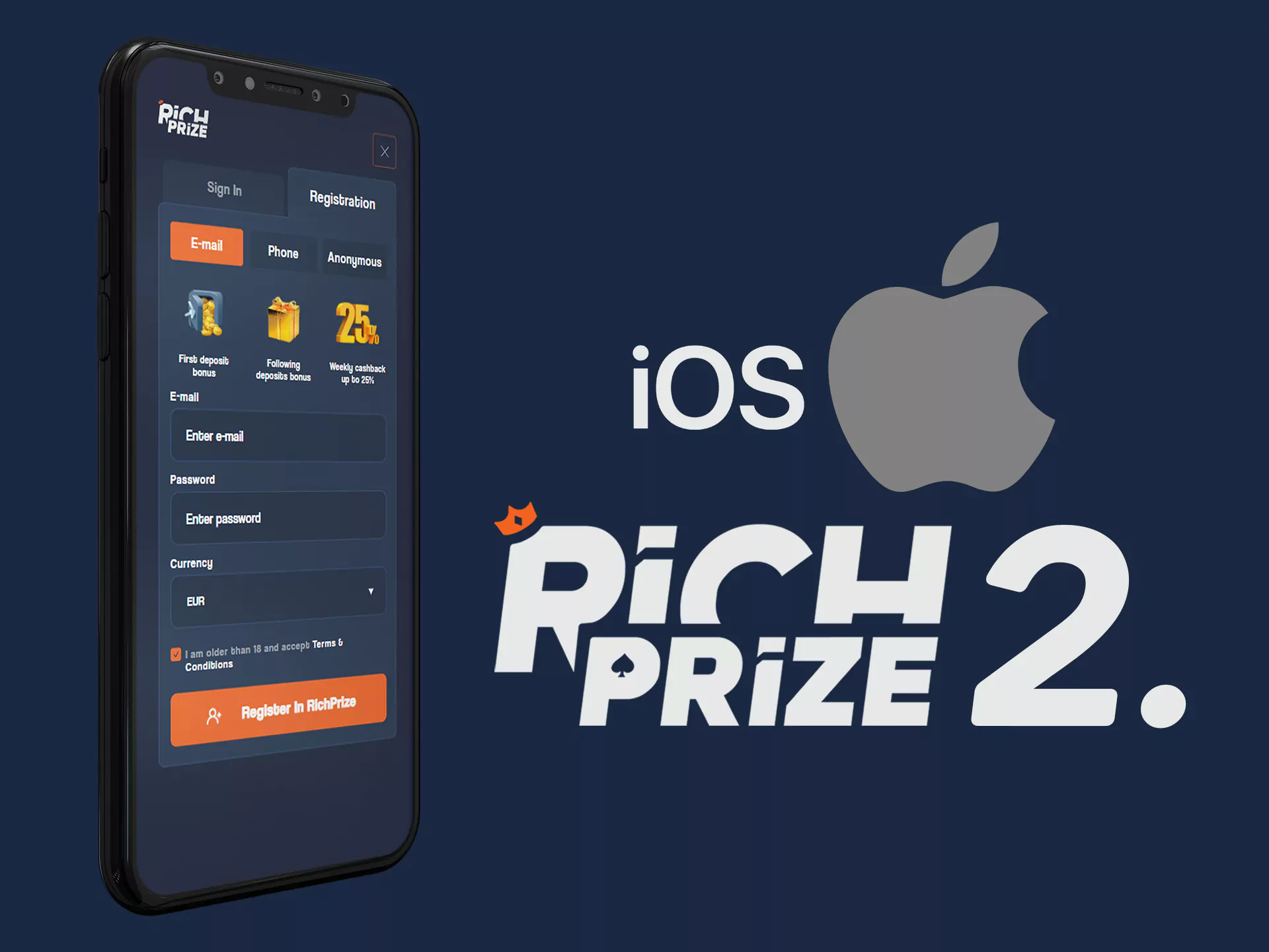 Complete registration pocess on Richprize website.