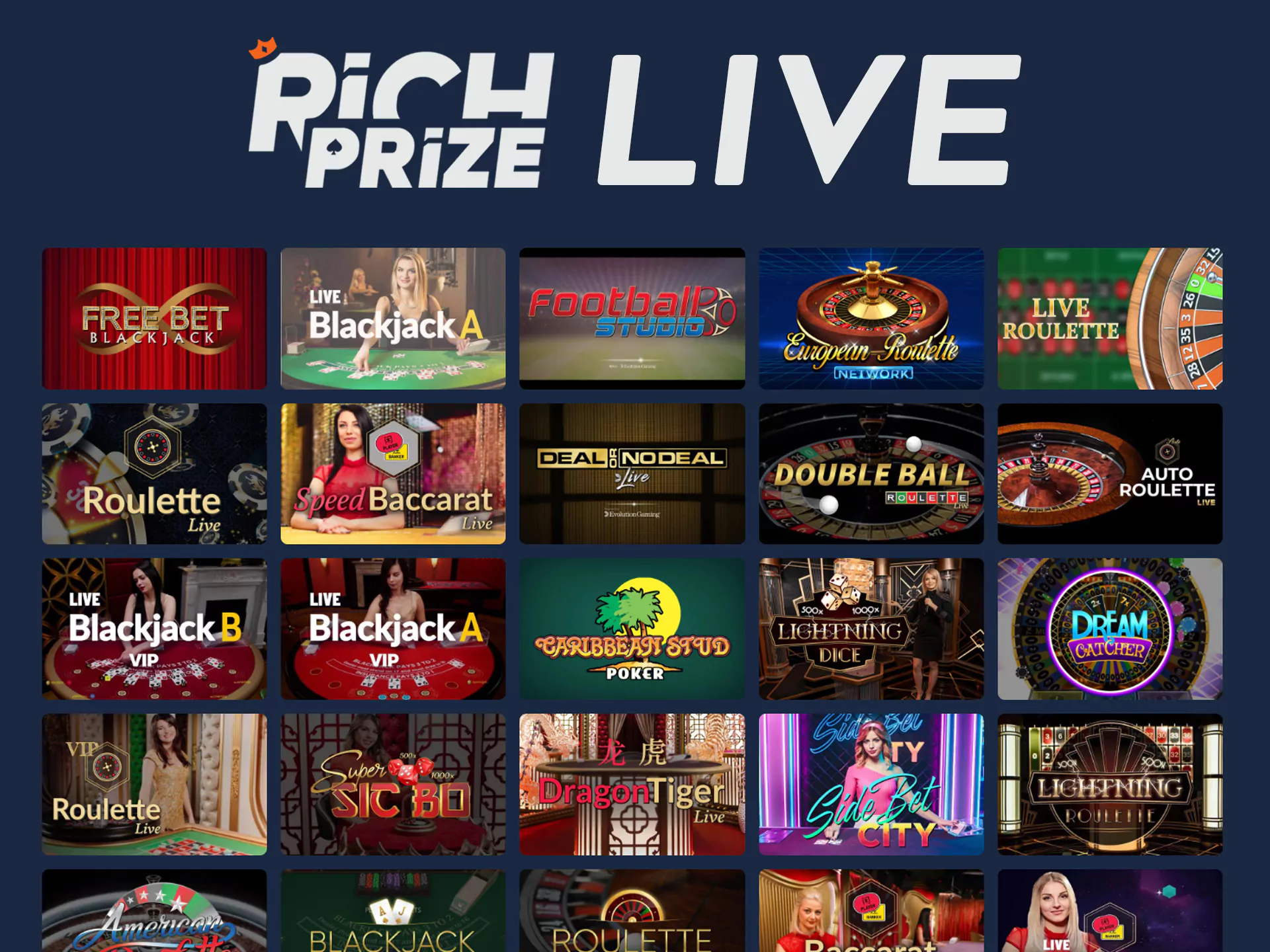 Play live games at Richprize.