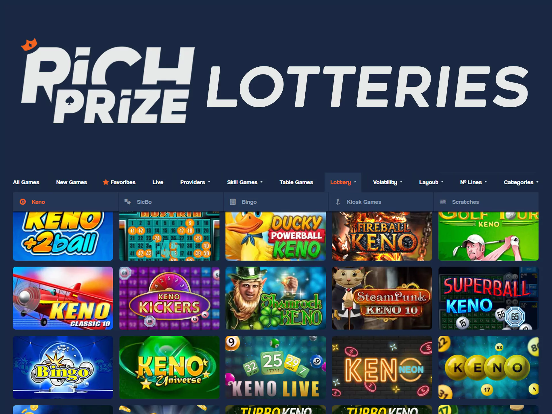 Take youdesired lottery and win jackpot at Richprize.