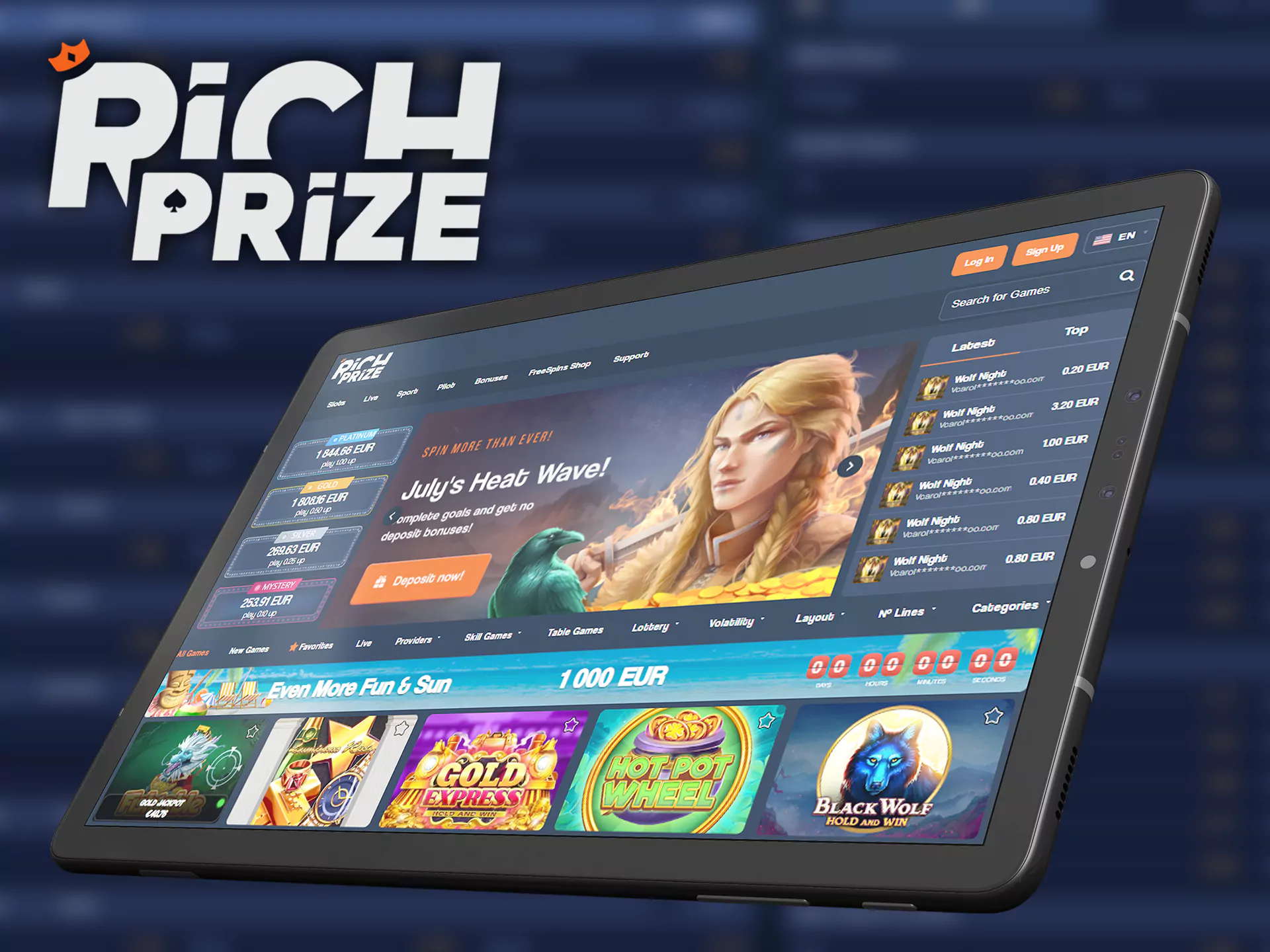 Use Richprize website with any compatable device.