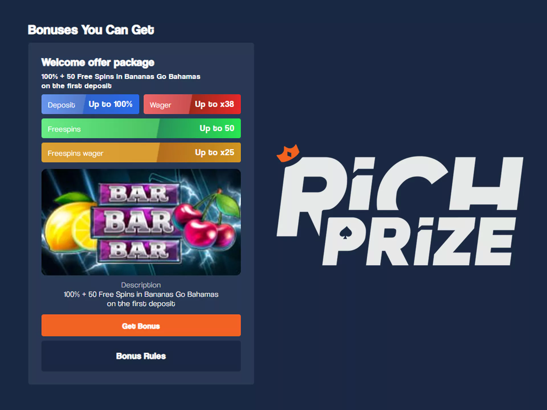 Don't be shy and take Richprize welcome bonus.