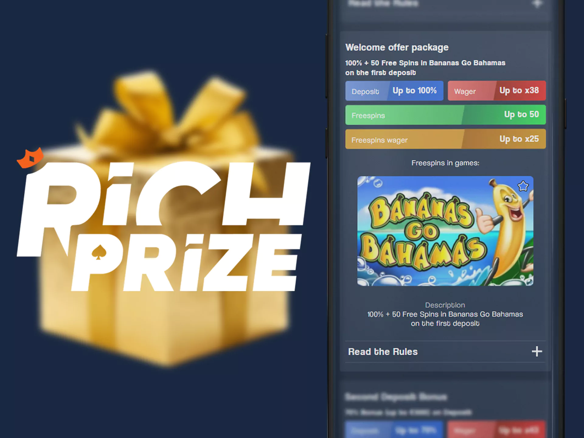 Sign up at Richprize and get your first bonus.