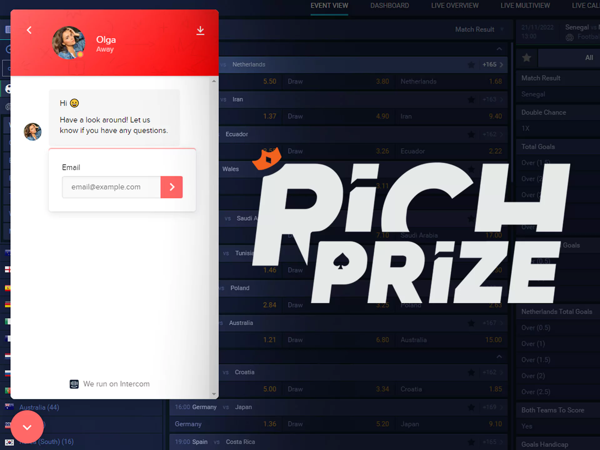 Ask your questons in live format on Richprize website.